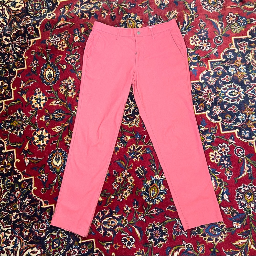 Mizzen+Main Slim Fit Chinos – Coral Pink – Size 32
